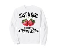 Cute Strawberry Girl Just a Girl Who Loves Strawberries Sudadera