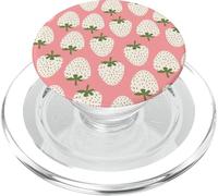 Cute Strawberry Vintage Aesthetic White Fruit Pink Berry PopSockets PopGrip para MagSafe