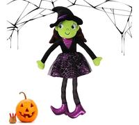 Cute Stuffed Presents - Soft Plush Witch Doll Halloween Decoration, Adorable Decorative Plush Figure for Spooky Home Display, Indoor Table Decor, Trick or Treat Prop