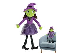 Cute Stuffed Presents - Soft Plush Witch Doll Halloween Decoration, Adorable Decorative Plush Figure for Spooky Home Display, Indoor Table Decor, Trick or Treat Prop