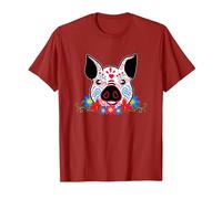 Cute Sugar Skull Pig Dead Skeleton México Day Muerte Party Camiseta, Hombre, Arándano, XL