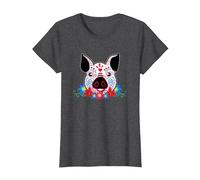 Cute Sugar Skull Pig Dead Skeleton México Day Muerte Party Camiseta, Mujer, Jaspeado Oscuro, XL