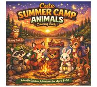 Cute Summer Camp Animals: A Coloring Book: Adorable Outdoor Adventures for Ages 8-14 (Summer Camp Coloring Book Collection)