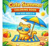 Cute Summer Coloring Book for Kids Ages 3-8: Fun & Easy Beach Coloring Book with Cute Animals Sunny Scenes and Simple Designs for Toddlers and Preschool Kids