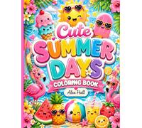 Cute Summer Days Coloring Book: A Fun and Relaxing Summer Coloring Book for Adults and Teens Filled with Cute Beach Scenes, Ice Creams, Tropical Fun, and Sunny Vacation Vibes