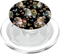 Cute Summer Gnome Patterns With Butterfly For Sunflower Mom PopSockets PopGrip para MagSafe