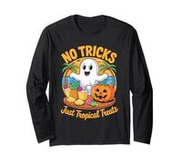 Cute Summerween Ghost Funny Beach Halloween Manga Larga