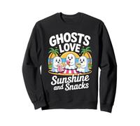 Cute Summerween Ghost Funny Beach Halloween Sudadera
