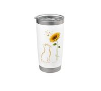Cute Sunflower Cat For Women Florist Floral Kitten Gardener Vaso térmico de acero inoxidable de doble pared