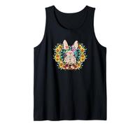 Cute Sunflower Motif For Women - Easter Bunny with Glasses Camiseta sin Mangas