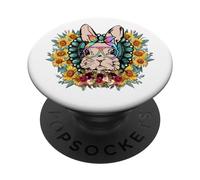 Cute Sunflower Motif For Women - Easter Bunny with Glasses PopSockets PopGrip Adhesivo