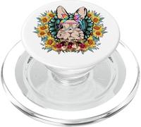Cute Sunflower Motif For Women - Easter Bunny with Glasses PopSockets PopGrip para MagSafe