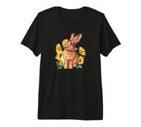 Cute Sunflowers Floral Womens Girls Bunny Lover Camiseta Premium