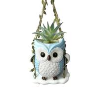 Cute Swing Owl Plant Pot With Drenaje | Small Owl Planter For Interior & Outdoor Use, Gardens, Patios, Bedrooms, Living Rooms, Kitchens, Offices, Perfect Home Decor & Gift For Women, Birthdays
