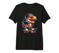 Cute T-Rex Skateboard Baby Dinosaur Cartoon for Kids Camiseta Premium