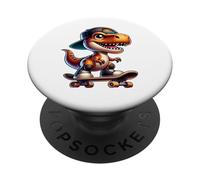 Cute T-Rex Skateboard Baby Dinosaur Cartoon for Kids PopSockets PopGrip Adhesivo