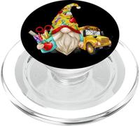 Cute Teacher GNOME with Big Yellow Bus For School Bus Driver PopSockets PopGrip para MagSafe