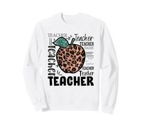 Cute Teacher Leopard Apple For Women & New Preschool Teacher Sudadera