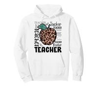 Cute Teacher Leopard Apple For Women & New Preschool Teacher Sudadera con Capucha