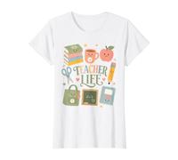 Cute Teacher Life School Aula Pastel Enseñanza Camiseta gráfica económica, Mujer, Blanco, L