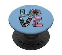 Cute Teacher Sunflower Motif For Women Who Loves Teaching PopSockets PopGrip Adhesivo