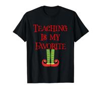 Cute Teaching Is My Favorite Elf Christmas Christmas Teacher Gift Camiseta gráfica económica, Hombre, Negro, XL