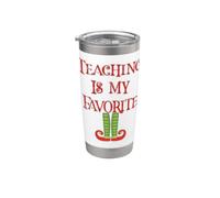 Cute Teaching Is My Favorite Elf Christmas Christmas Teacher Gift Vaso térmico de acero inoxidable de doble pared