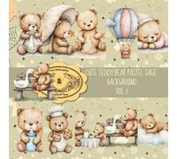 Cute Teddy Bear Pastel Sage Background Vol.3: 20 Sheets Double Sided, 8,5" x 8,5", Craft Paper Pad For Scrapbooking, PastelTeddy Bear Collection ... Supplies & Collage Art Craft Paper Project