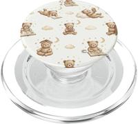 Cute Teddy Bear Pattern Book Lover Librarian Bookish PopSockets PopGrip para MagSafe