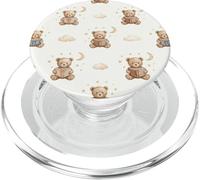 Cute Teddy Bear Pattern Book Lover Librarian Bookish PopSockets PopGrip para MagSafe
