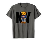 Cute Teddy Bear USA Flag, New York Style Bear Illustration Camiseta