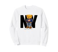 Cute Teddy Bear USA Flag, New York Style Bear Illustration Sudadera