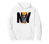 Cute Teddy Bear USA Flag, New York Style Bear Illustration Sudadera con Capucha