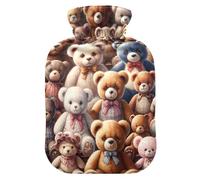 Cute Teddy Bears - Bolsa de agua caliente con funda suave para calambres menstruales, pequeña