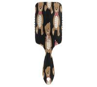 Cute Teddy Bears - Cepillo masajeador con cojín de aire negro, cepillo para desenredar el cabello, cepillo antiestático, cepillo para el pelo moderno
