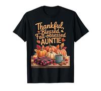 Cute Thankful, Blessed, Fall-Obsessed Auntie Fall Season Camiseta