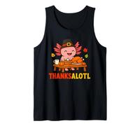 Cute Thanksalotl Axolotl Thanksgiving Day Pumpkin Autumn Camiseta sin Mangas