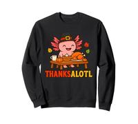 Cute Thanksalotl Axolotl Thanksgiving Day Pumpkin Autumn Sudadera