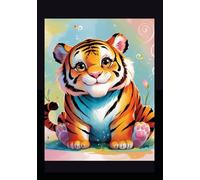 Cute Tiger : Lined Journal Notebook, (Black), 150 page, Medium 7 inch x 10 inch , -150 page GSM STANDARD Paper