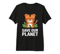 Cute Tiger Nature Conservation Save Planet Hombres Mujeres Niños Camiseta Premium