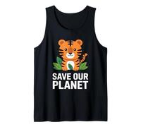 Cute Tiger Nature Conservation Save Planet Hombres Mujeres Niños Camiseta sin Mangas