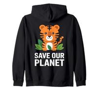 Cute Tiger Nature Conservation Save Planet Hombres Mujeres Niños Sudadera con Capucha