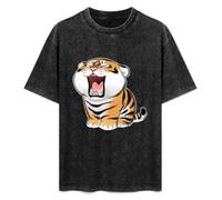 Cute Tiger Roar Mens T-Shirt Black Unisex tee XL