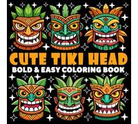 Cute Tiki Head Coloring Book | Bold and Easy Coloring Book: 70 Pages - 8.5" x 8.5" - For History Lovers (Bold & Easy Coloring Book Series)