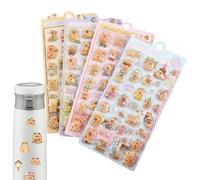 Cute Tiny Stickers | 4 Pieces Small Funny Designs for Kids, Adorable Capybara Theme with Animal Stickers, Mini Decorative Sticker for Journals Children Classroom Preschool Students Phone