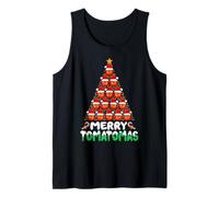 Cute Tomato Christmas Shirt Merry Tomatomas Christmas Tree Camiseta sin Mangas