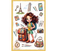 Cute Traveler Girl Lined Notebook: Mustard Yellow 6x9 Inches 120 Pages Journal for Girls, Teens & Kids, Travel Journal, Aesthetic School Supplies & Journaling Gift
