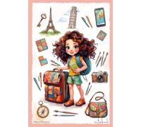 Cute Traveler Girl Unlined Notebook: Coral Pink 6x9 Inches 120 Pages Journal for Girls, Teens & Kids, Travel Journal, Aesthetic School Supplies & Journaling Gift.
