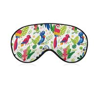 Cute Tropical Birds in Jungle Sleep Mask Soft Blindfold Portable Eye Mask con correa ajustable para hombres y mujeres
