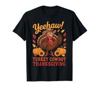 Cute Turkey Cowboy Fall Harvest Western Thanksgiving Camiseta
